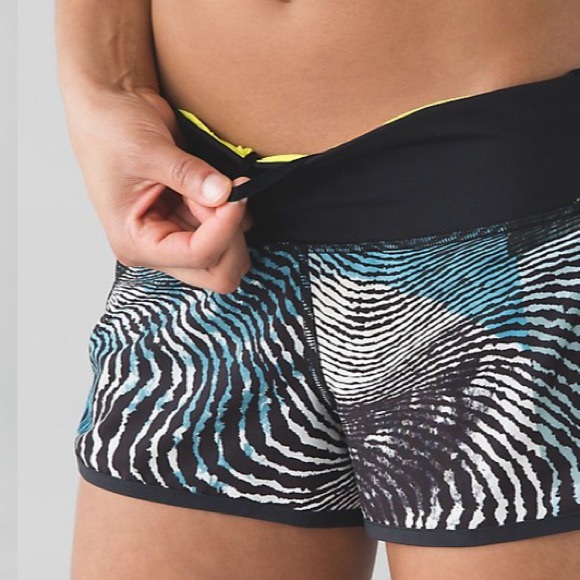 Lululemon Speed Short 2016 Seawheeze Secret Society Tofino Teal Black shorts 4 - Picture 8 of 11